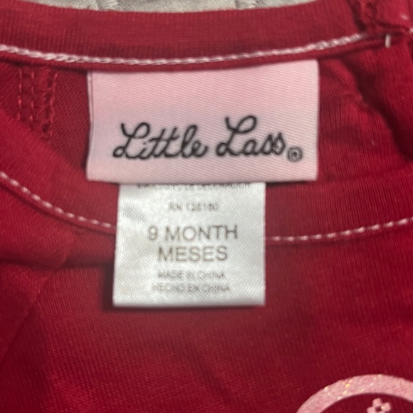 Little Lass Red and White Kids Matching Set - Picture 6 of 6